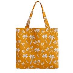 Summer Palm Tree Pattern Zipper Grocery Tote Bag by TastefulDesigns