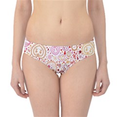 Ornamental Pattern With Hearts And Flowers  Hipster Bikini Bottoms