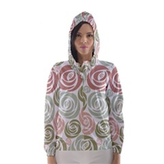  Retro Elegant Floral Pattern Hooded Wind Breaker (women) by TastefulDesigns