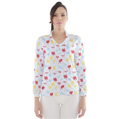 Seamless Colorful Flowers Pattern Wind Breaker (women)