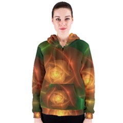 Orange Rose Women s Zipper Hoodie