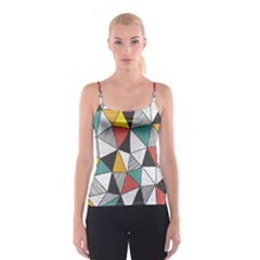 Colorful Geometric Triangles Pattern  Spaghetti Strap Top