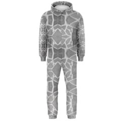 Grey White Tiles Geometric Stone Mosaic Tiles Hooded Jumpsuit (men)  by yoursparklingshop