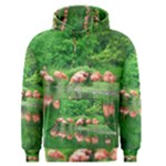 Flamingos Nature Green Pink Men s Pullover Hoodie