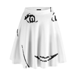 Portrait Black And White Girl High Waist Skirt