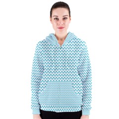 Blue White Chevron Women s Zipper Hoodie by yoursparklingshop