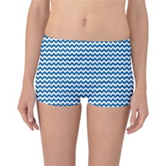 Dark Blue White Chevron  Reversible Boyleg Bikini Bottoms by yoursparklingshop