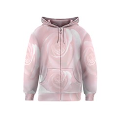 Pink White Love Rose Kids  Zipper Hoodie by yoursparklingshop