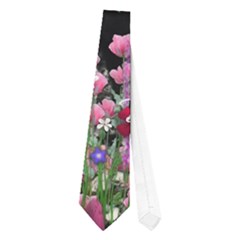 Freckles In Flowers Ii, Black White Tux Cat Neckties (one Side)  by DianeClancy