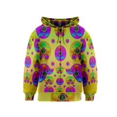 Floral Love And Why Not In Neon Kids  Zipper Hoodie