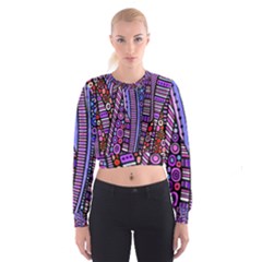 Stained Glass Tribal Pattern Women s Cropped Sweatshirt by KirstenStar