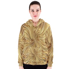 Chic Festive Elegant Gold Stripes Women s Zipper Hoodie by yoursparklingshop