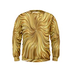 Chic Festive Elegant Gold Stripes Kids  Sweatshirt by yoursparklingshop