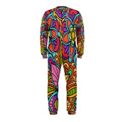 Festive Colorful Ornamental Background Onepiece Jumpsuit (kids) by TastefulDesigns