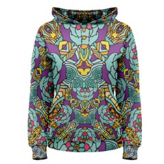 Mariager   Bold Blue,purple And Yellow Flower Design   Women s Pullover Hoodie by Zandiepants