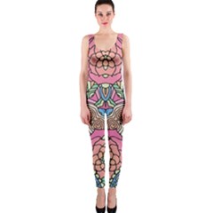 Petals, Carnival, Bold Flower Design Onepiece Catsuit