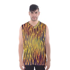 Colored Tiger Texture Background Men s Basketball Tank Top