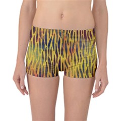 Colored Tiger Texture Background Reversible Boyleg Bikini Bottoms