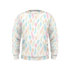 Whimsical Feather Pattern,fresh Colors, Kids  Sweatshirt by Zandiepants