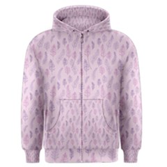 Whimsical Feather Pattern, Pink & Purple, Men s Zipper Hoodie by Zandiepants