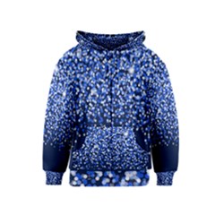 Blue Glitter Rain Kids  Zipper Hoodie by KirstenStar