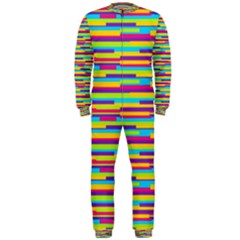 Colorful Stripes Background Onepiece Jumpsuit (men) 