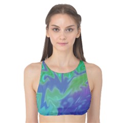 Green Blue Pink Color Splash Tank Bikini Top by BrightVibesDesign