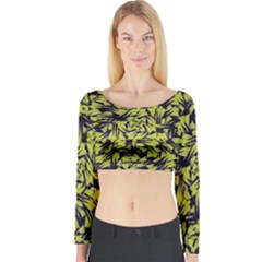 Modern Abstract Interlace Long Sleeve Crop Top