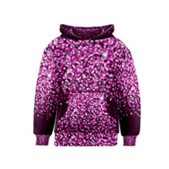 Pink Glitter Rain Kids  Pullover Hoodie