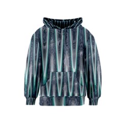 Blue Turquoise Zigzag Pattern Kids  Zipper Hoodie