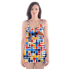 Colorful Shapes                                  Skater Dress Swimsuit