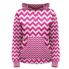 Hot Pink & White Zigzag Pattern Women s Pullover Hoodie by Zandiepants