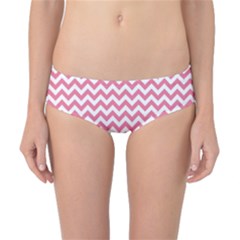 Soft Pink & White Zigzag Pattern Classic Bikini Bottoms by Zandiepants