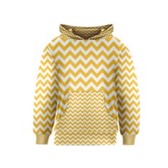 Sunny Yellow & White Zigzag Pattern Kids  Pullover Hoodie