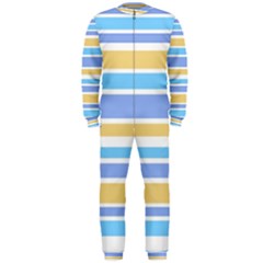 Blue Yellow Stripes Onepiece Jumpsuit (men) 