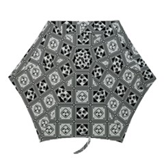 Black And White Mini Folding Umbrellas by FunkyPatterns