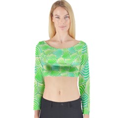 Green Glowing Long Sleeve Crop Top