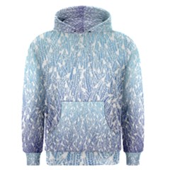 Blue Ombre Feather Pattern, White,  Men s Pullover Hoodie by Zandiepants