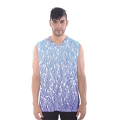 Blue Ombre Feather Pattern, White,  Men s Basketball Tank Top by Zandiepants