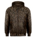 Brown Ombre Feather Pattern, Black,  Men s Zipper Hoodie View1