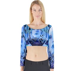 Clockwork Blue Long Sleeve Crop Top