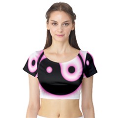 Yin Yang Glow Short Sleeve Crop Top (tight Fit)