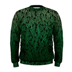 Green Ombre Feather Pattern, Black, Men s Sweatshirt by Zandiepants