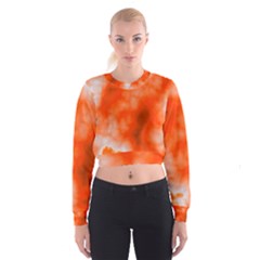 Orange Essence  Women s Cropped Sweatshirt by TRENDYcouture