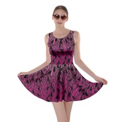 Pink Ombre Feather Pattern, Black, Skater Dress by Zandiepants