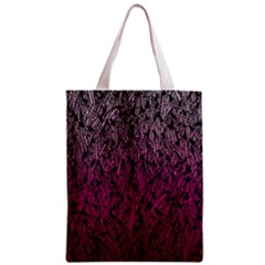 Pink Ombre Feather Pattern, Black, Zipper Classic Tote Bag by Zandiepants