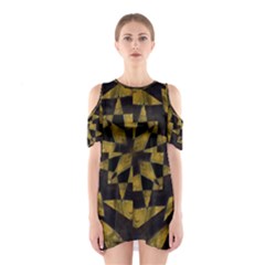 Bold Geometric Cutout Shoulder Dress