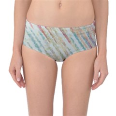 Diagonal Stripes Painting                                                               Mid-waist Bikini Bottoms