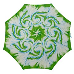 Tie Dye Green Blue Abstract Swirl Straight Umbrellas