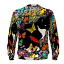 Freckles In Butterflies I, Black White Tux Cat Men s Sweatshirt View2